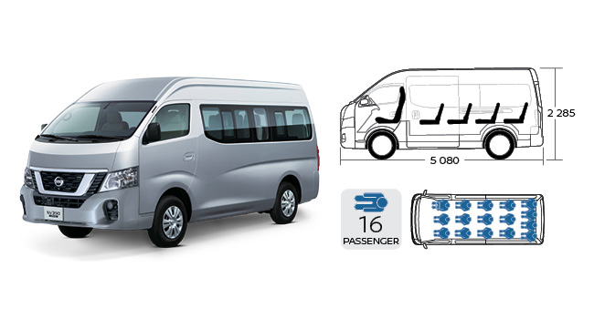 Nissan Urvan minibus wide body and high roof